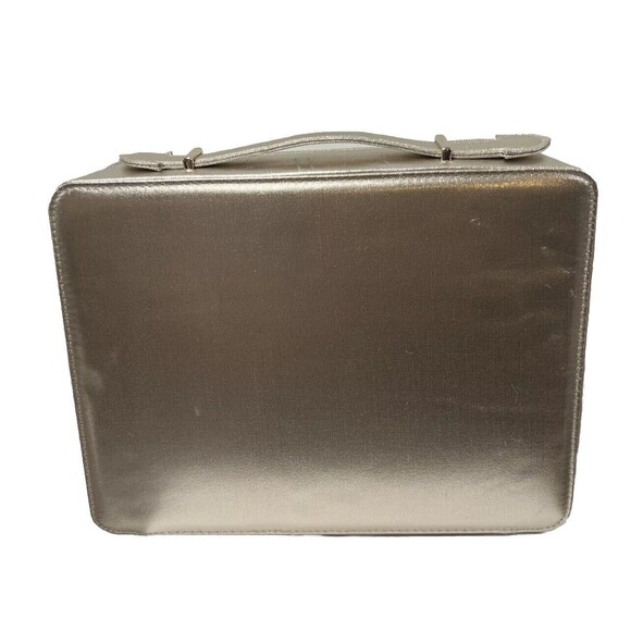 Lancome Metallic Gold color Makeup Bag Case ~ 2023 limited Edition~ with Handle - Picture 3 of 7